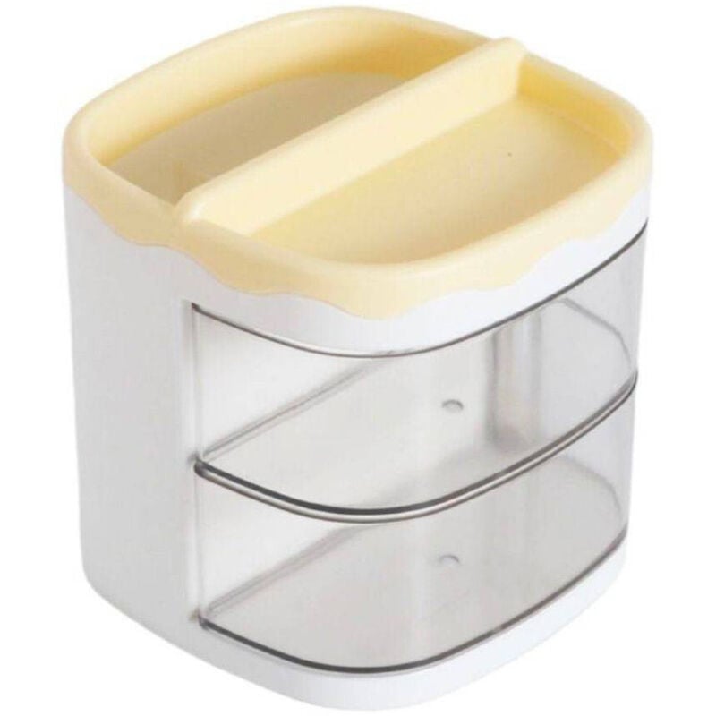 foto del prodotto trade shop traesio organizer giallo con cassetti organizzatore scrivania penne trucco cancelleria 