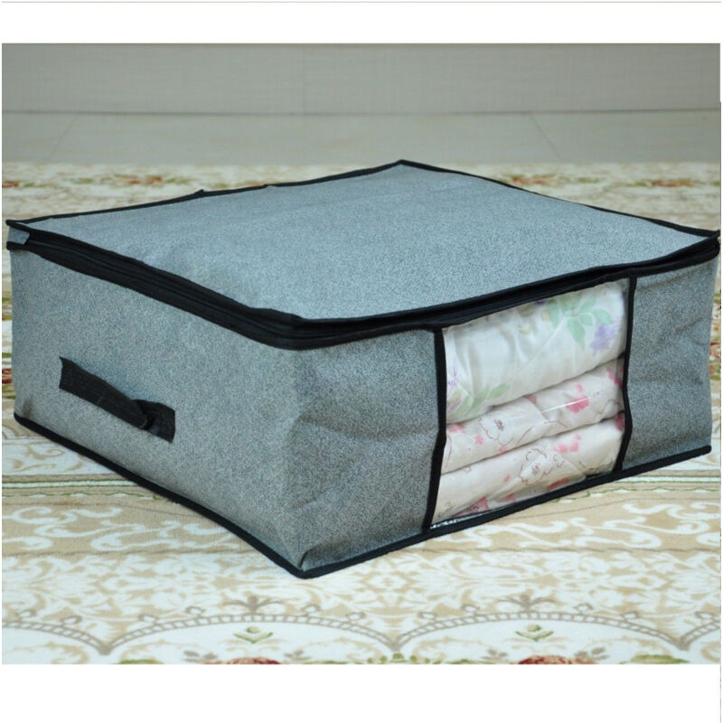 foto del prodotto trade shop traesio organizer in tessuto contenitore vestiti lenzuola salvaspazio 45x45x20cm 