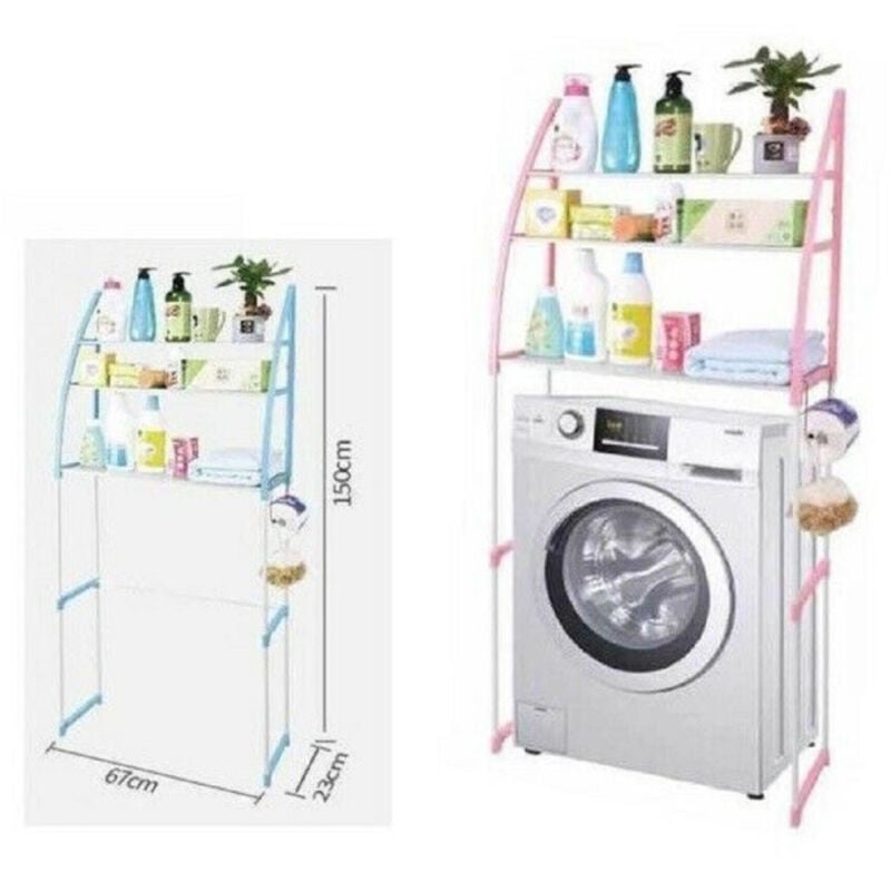 foto del prodotto trade shop traesio organizer mensole scaffale sopra lavatrice wc bagno salvaspazio 