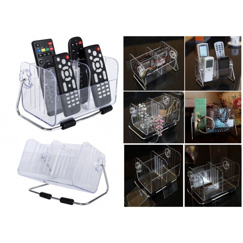 foto del prodotto trade shop traesio organizer orientabile 6 scomparti regolabili porta cellulari gioielli acrilico 