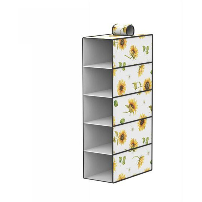 foto del prodotto trade shop traesio - organizer per armadio 5 ripiani strati scaffale pensile porta oggetti 15x30x70 cm -