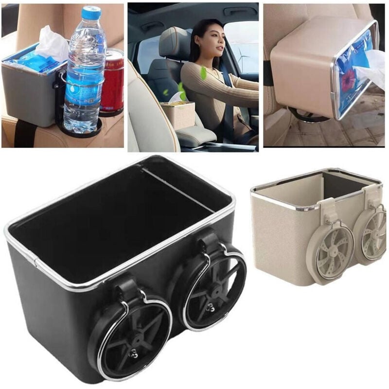 foto del prodotto trade shop traesio - organizer per bracciolo universale portaoggetti per auto con porta bicchieri -