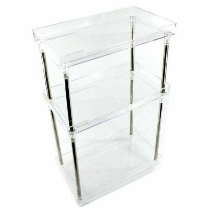 foto del prodotto trade shop traesio organizer per cosmetici make up profumo trucchi bagno multiuso 3 ripiani 