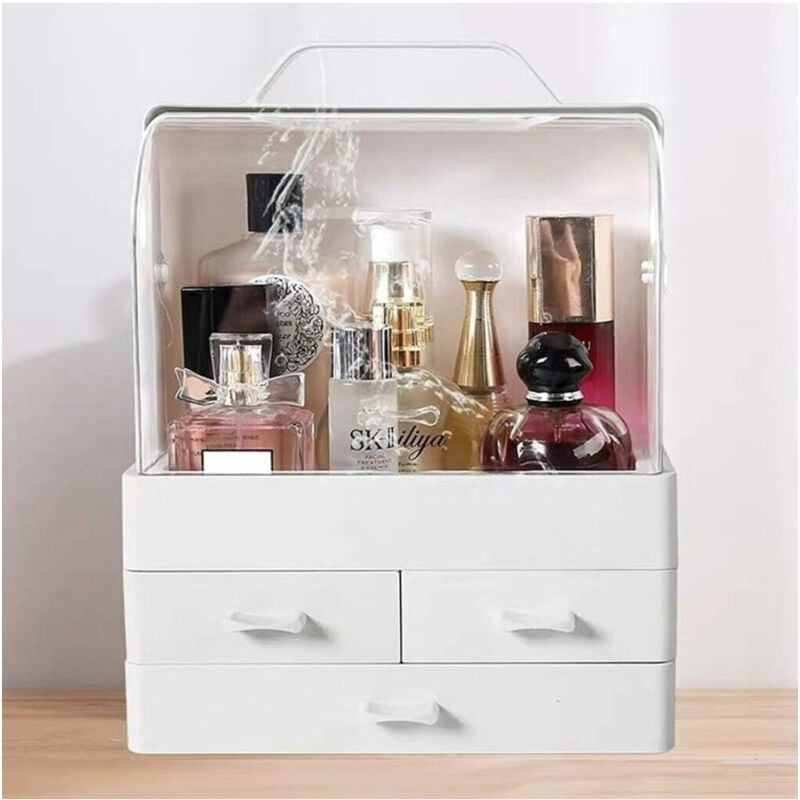 foto del prodotto trade shop traesio organizer porta trucchi box portagioie impermeabile espositore per cosmetici abs 