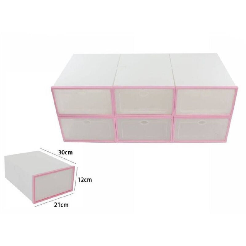 foto del prodotto trade shop traesio organizer portascarpe a cubi 6 scomparti 6 paia box contenitore scarpiera 70519 