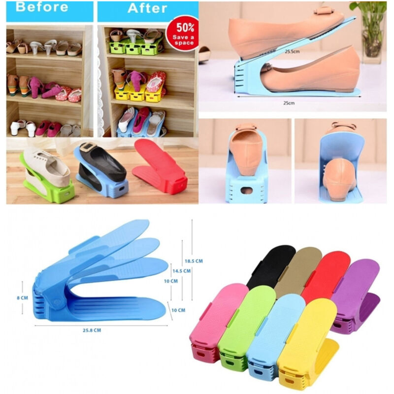 foto del prodotto trade shop traesio organizer regolabile armadio holder shoes rack scarpiera salvaspazio portascarpe 