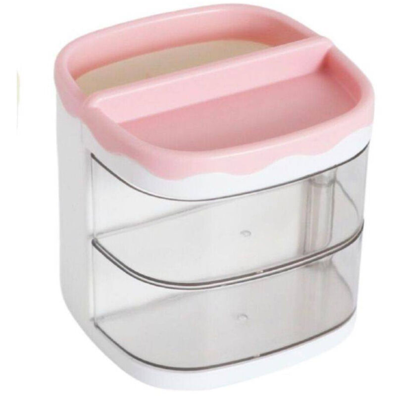 foto del prodotto trade shop traesio organizer rosa con cassetti organizzatore scrivania penne trucco cancelleria 