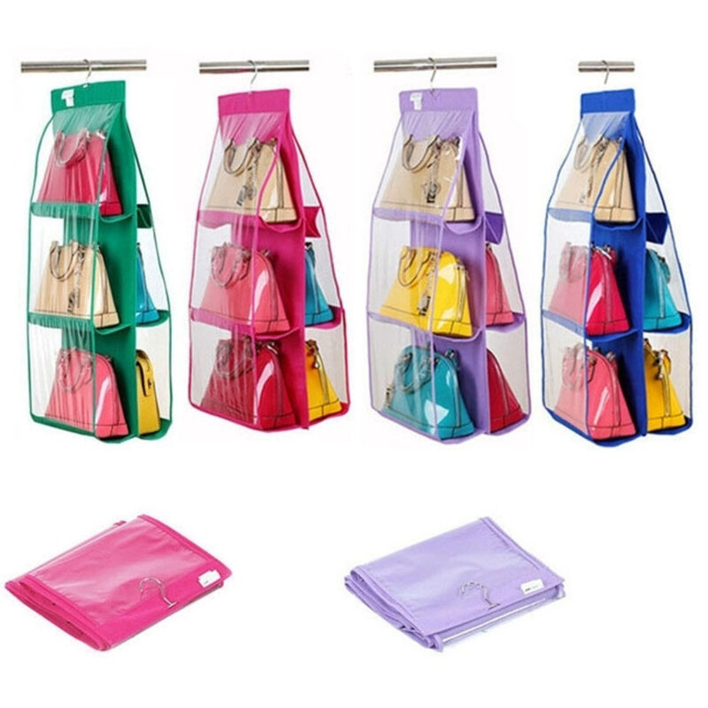 foto del prodotto trade shop traesio organizzatore porta appendi salvaspazio borse 6 posti pvc da armadio espositore 