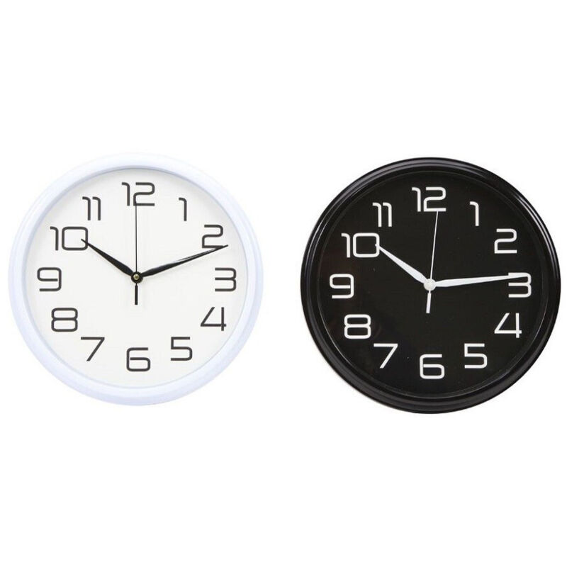 foto del prodotto trade shop traesio orologio da parete muro analogico per cucina stanza casa 30cm bianco nero 186866 