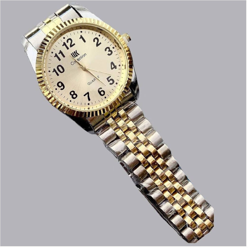 foto del prodotto trade shop traesio orologio da polso ik collection uomo analogico quarzo dorato silver fondo dorato 