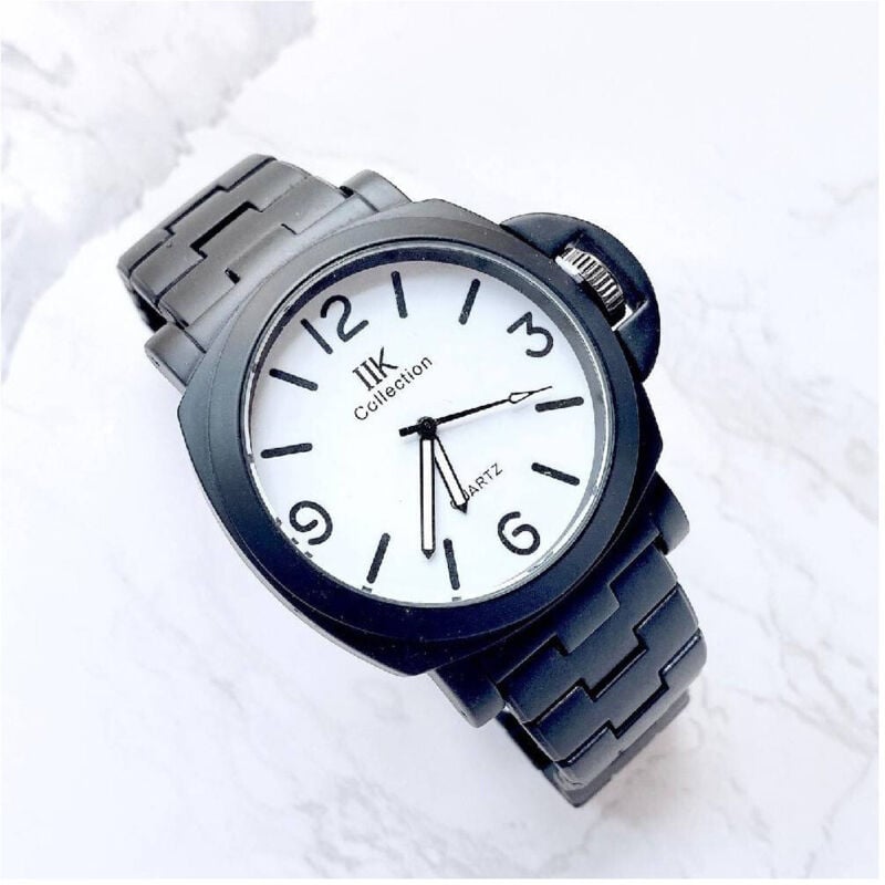 foto del prodotto trade shop traesio orologio da polso ik collection uomo analogico quarzo grande nero fondo bianco 