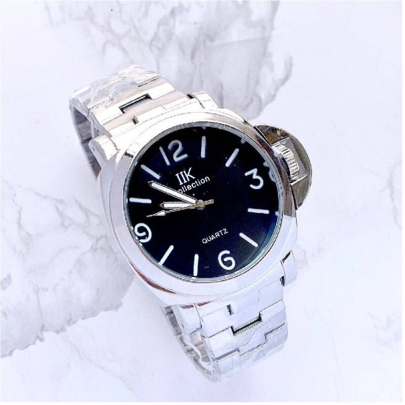 foto del prodotto trade shop traesio orologio da polso ik collection uomo quarzo grande analogico silver fondo nero 