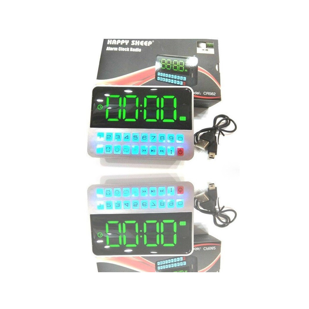 foto del prodotto trade shop traesio orologio radio sveglia 562 digitale allarme radio fm display tf usb ipovedenti 