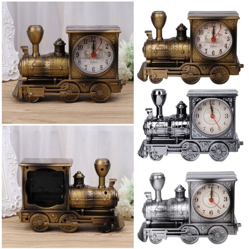 foto del prodotto trade shop traesio orologio sveglia tavolo forma treno train locomotiva analogica allarme casa 