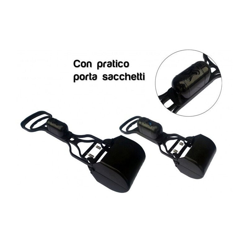 foto del prodotto trade shop traesio paletta con pinza raccogli feci deiezioni animali portabuste e rotolo 