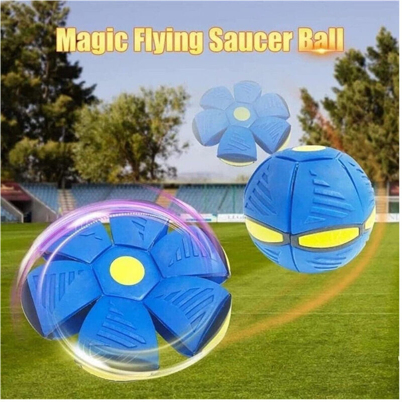 foto del prodotto trade shop traesio palla magica volante si trasforma in frisbee con luce led per bambini animali 