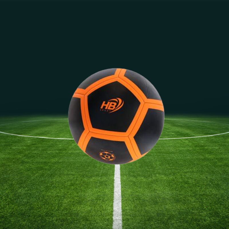 foto del prodotto trade shop traesio pallone palla da calcio calcetto nero e arancione 21cm partita allenamento 06567 
