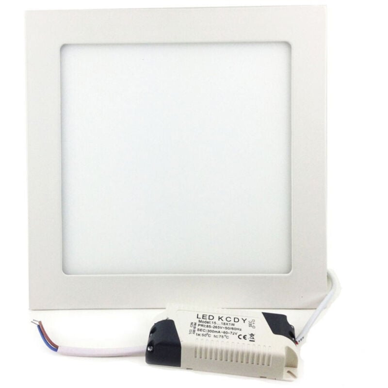 foto del prodotto trade shop traesio pannello a led tondo o quadrato 3 6 12 18 20 25w ad incasso fredda calda neutra bianco freddo 18 watt quadrato 