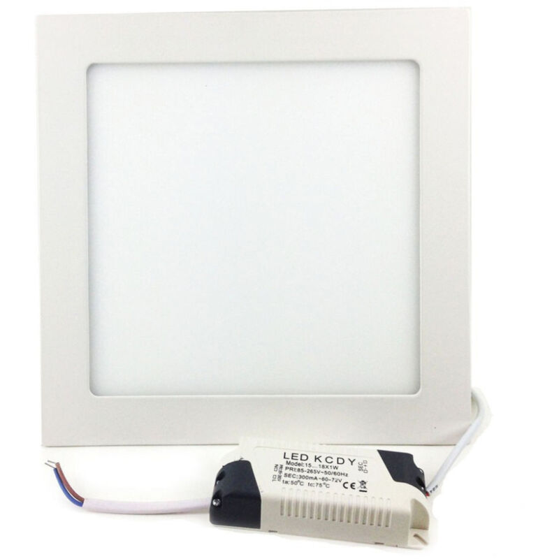 foto del prodotto trade shop traesio pannello a led tondo o quadrato 3 6 12 18 20 25w ad incasso fredda calda neutra bianco naturale 12 watt quadrato 