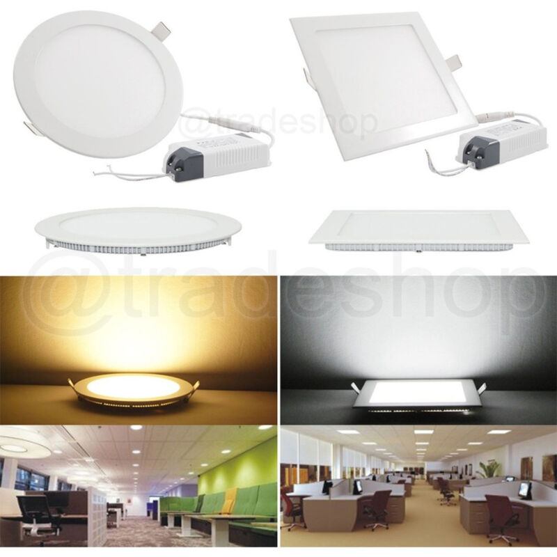 foto del prodotto trade shop traesio pannello a led tondo o quadrato 3 6 12 18 20 25w ad incasso fredda calda neutra bianco naturale 3 watt tondo 