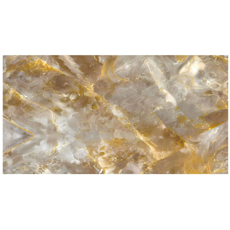 foto del prodotto trade shop traesio pannello adesivo effetto marmo perlato dorato 120x300cm pareti paraschizzi stanza 