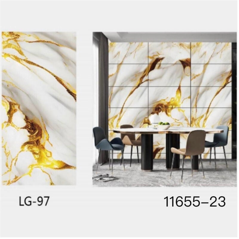 foto del prodotto trade shop traesio pannello adesivo effetto marmo perlato dorato pareti paraschizzi 300x60cm stanza 