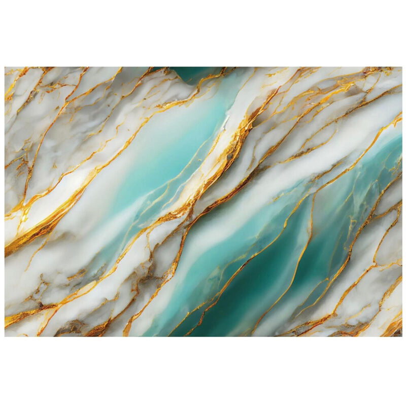foto del prodotto trade shop traesio pannello adesivo effetto marmo venato oro turchese 120x300cm pareti paraschizzi 