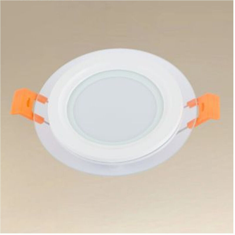 foto del prodotto trade shop traesio pannello led da incasso luce 3000k 6500k 6w tondo am cr 6 con bordo traparente 00625 