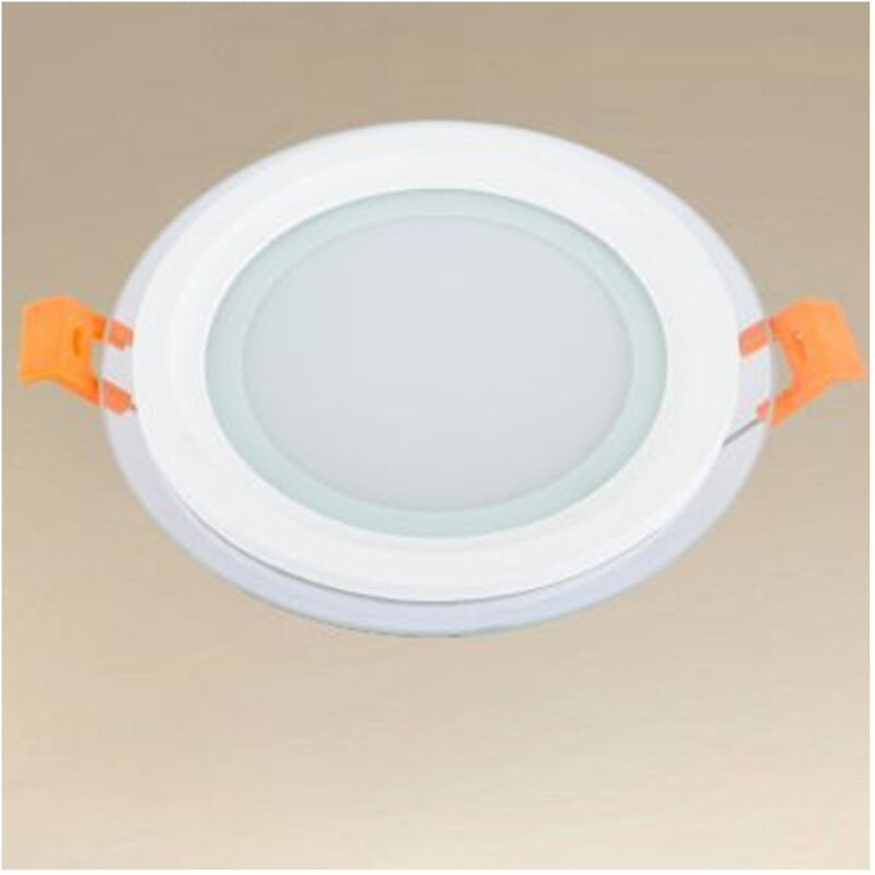 foto del prodotto trade shop traesio pannello led da incasso luce 3000k 6500k 9w tondo am cr 9 con bordo traparente 00632 