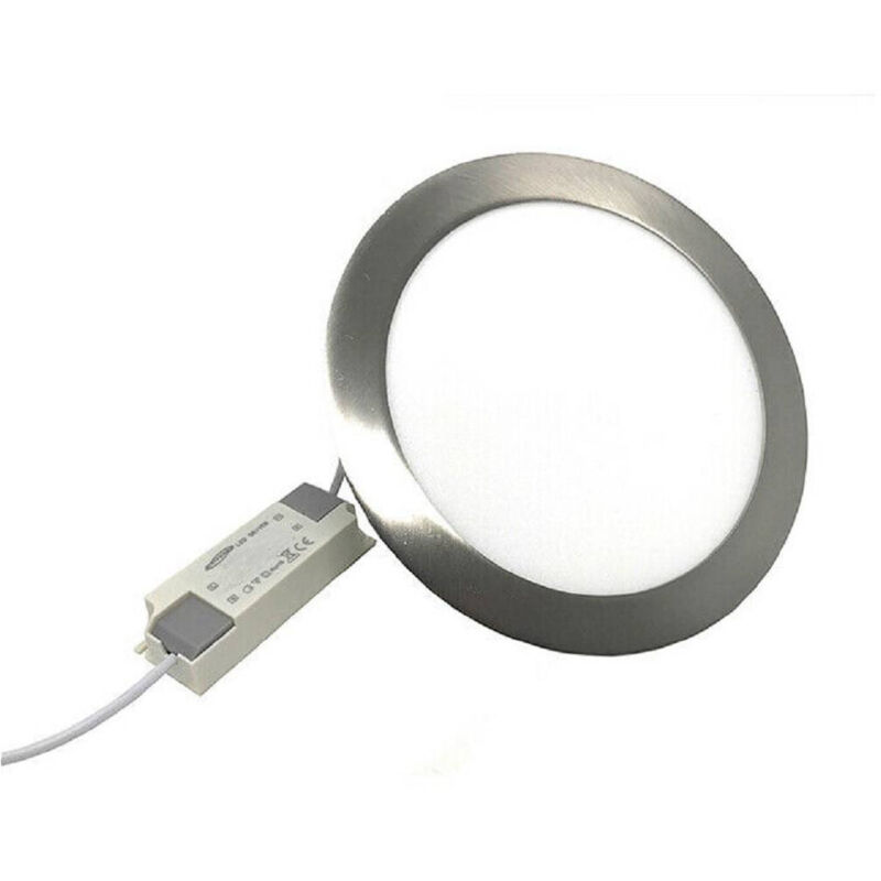foto del prodotto trade shop traesio pannello led incasso silver tondo slim 12 w luce 6500k 3000k 4000k p155a a bianco freddo 