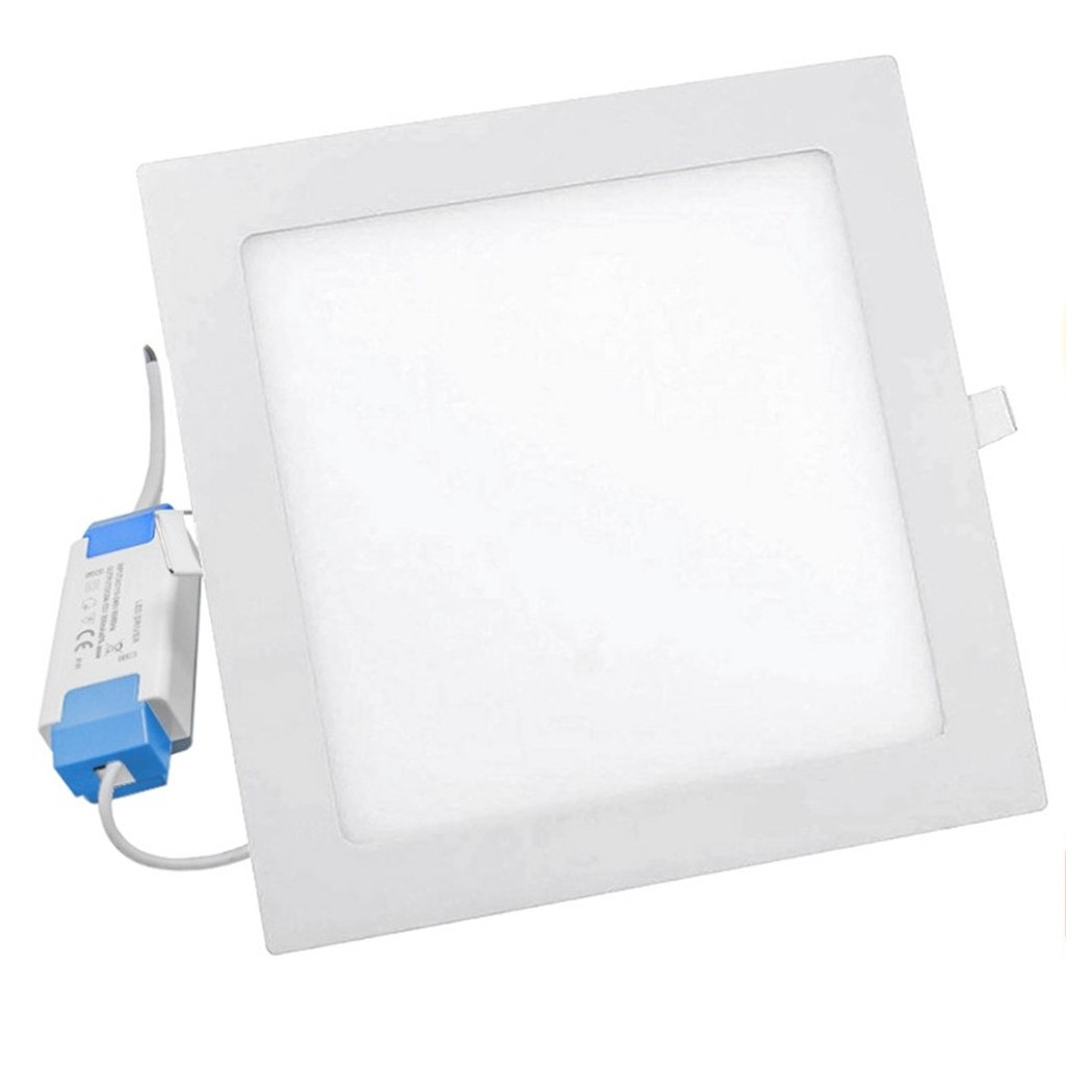 foto del prodotto trade shop traesio pannello led quadrato da incasso 24 w con driver cct 6500k 3000k 4000k p285a q3c 