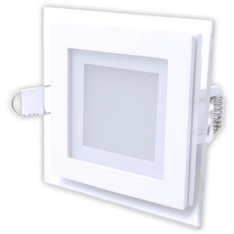 foto del prodotto trade shop traesio pannello led slim incasso bordo in vetro 6 w cct 3 colorazioni di luce p 75e q3c 