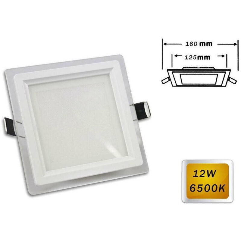 foto del prodotto trade shop traesio - pannello led slim incasso quadrato 12watt luce bianca 6500k 3000k 4000k p-125eq - -bianco naturale -