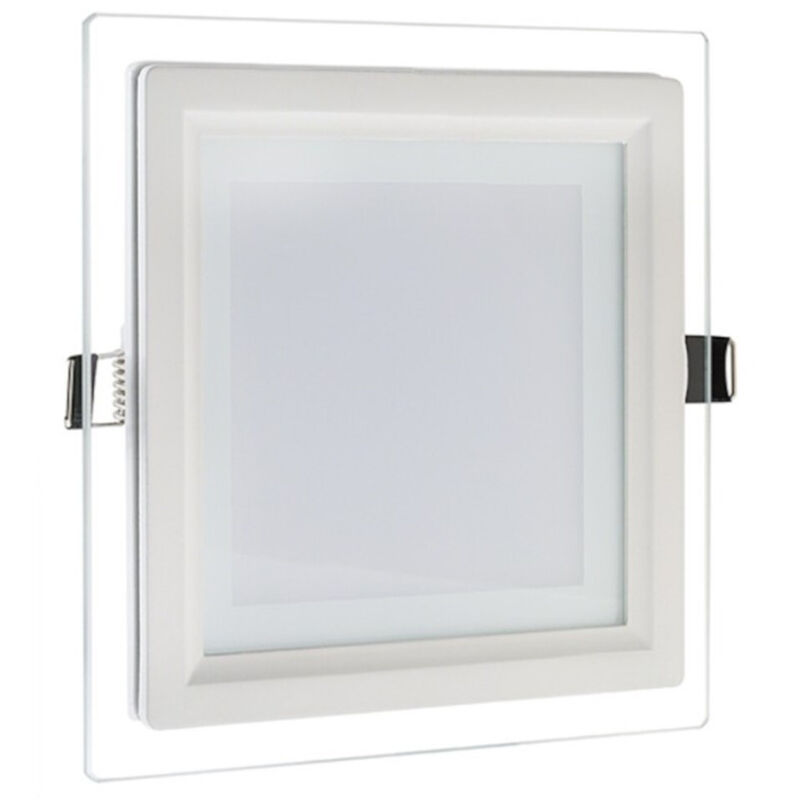 foto del prodotto trade shop traesio pannello led slim quadrato incasso 24w cornice vetro cct 3000k 4000k 6500k p205e q3c 