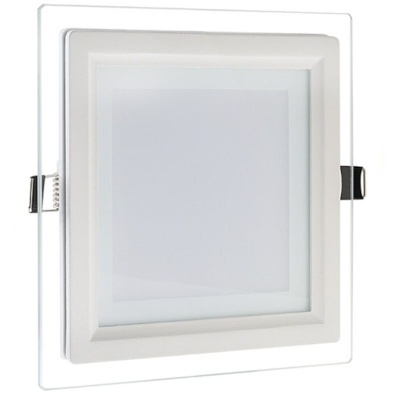 foto del prodotto trade shop traesio pannello led slim quadrato incasso cornice vetro 18w cct 3000k 6500k 4000k p165e q3c 