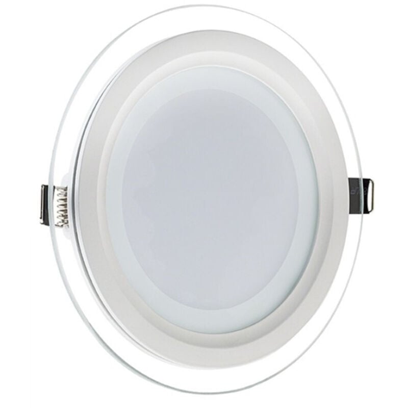 foto del prodotto trade shop traesio pannello led slim tondo incasso cornice vetro 24w cct 4000k 3000k 6500k p205e t3c 