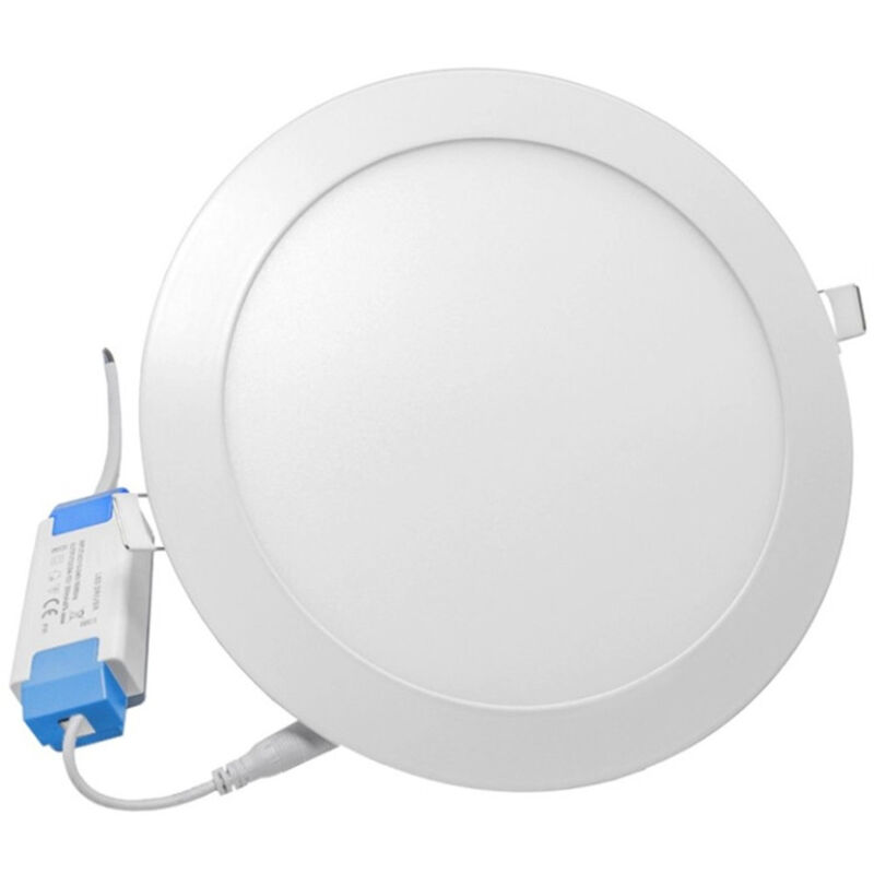 foto del prodotto trade shop traesio pannello led tondo da incasso 6 watt con driver cct 3000k 4000k 6500k p105a t3c 