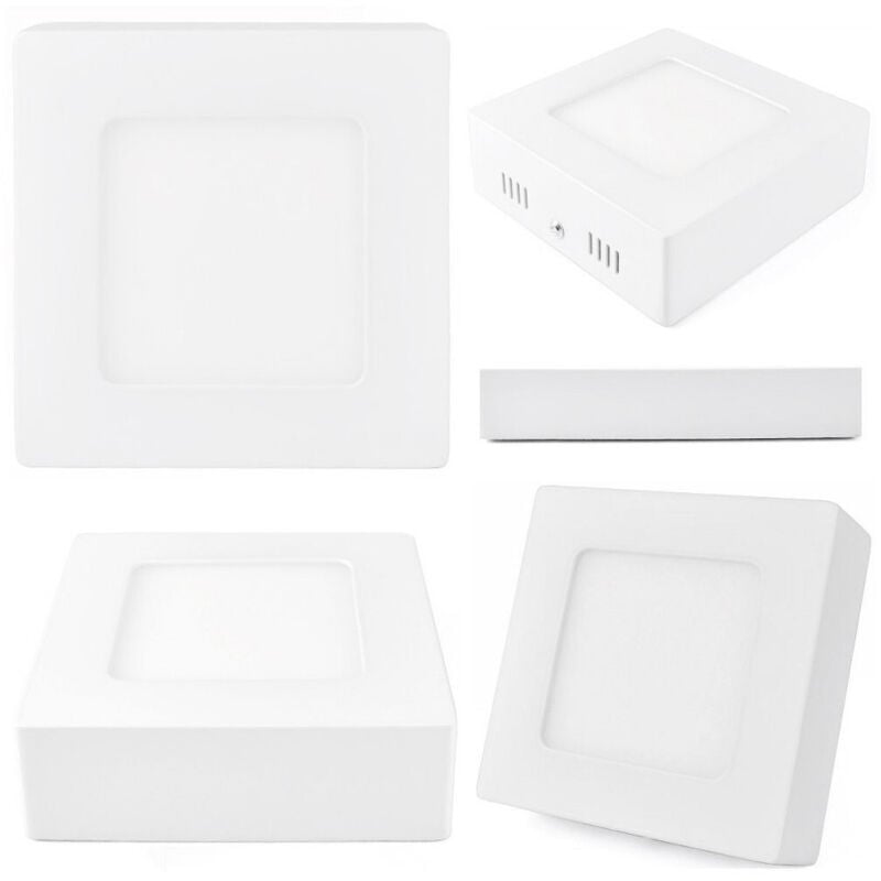 foto del prodotto trade shop traesio pannello plafoniera faretto faro tondo a led 6 12 18 24 watt freddo caldo bianco freddo 24 watt quadrato 