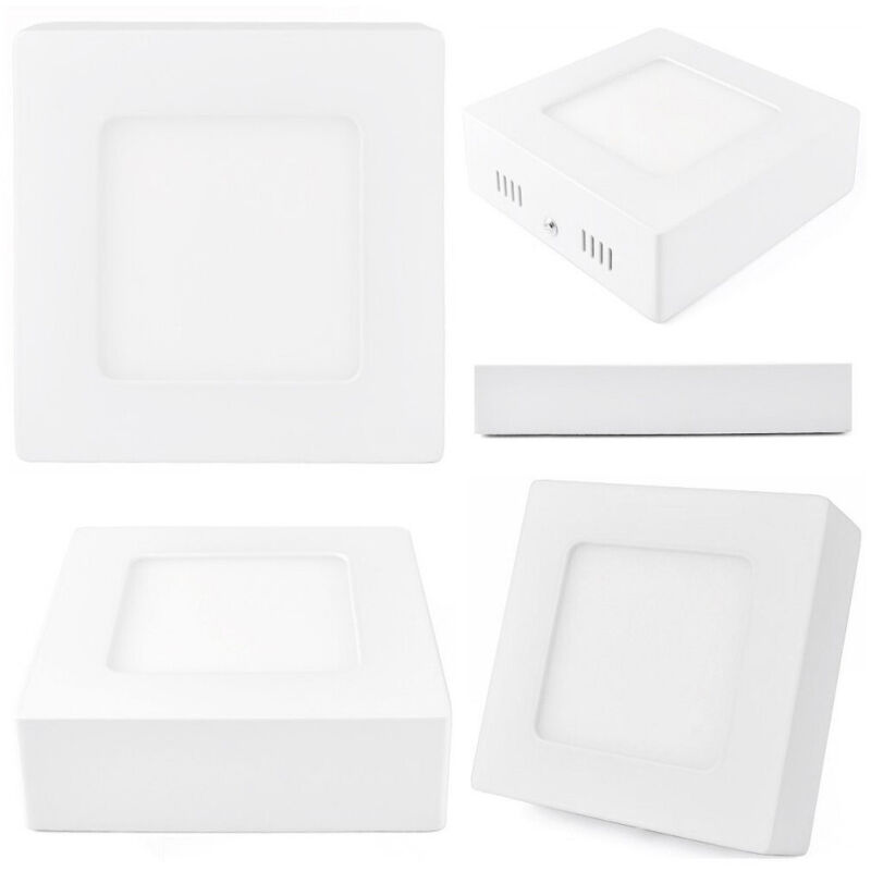foto del prodotto trade shop traesio - pannello plafoniera faretto faro tondo a led 6-12-18-24 watt freddo caldo - -bianco naturale-12 watt -quadrato -