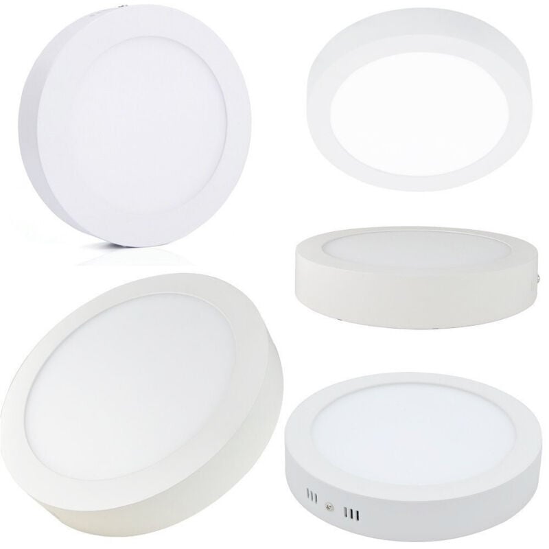 foto del prodotto trade shop traesio - pannello plafoniera faretto faro tondo a led 6-12-18-24 watt freddo caldo - -bianco naturale-12 watt -tondo -