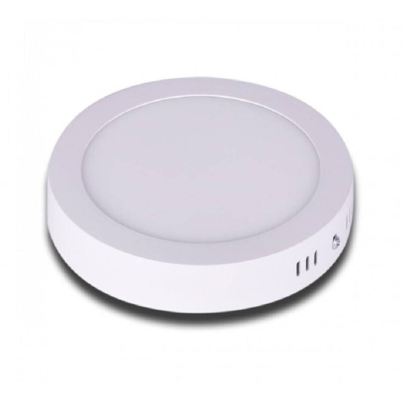 foto del prodotto trade shop traesio pannello plafoniera led 12w tondo pvc luce bianco caldo freddo naturale p170b bianco caldo 