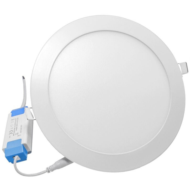 foto del prodotto trade shop traesio pannello smd led tondo da incasso 24w con driver cct 4000k 3000k 6500k p285a t3c 