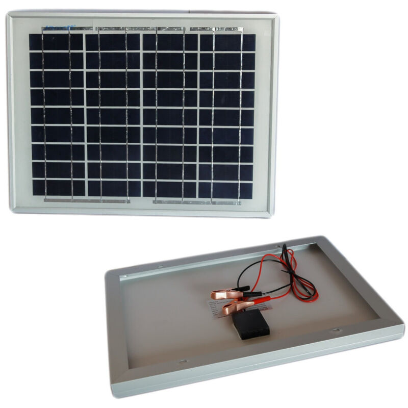 foto del prodotto trade shop traesio pannello solare modulo fotovoltaico 30w 30watt 12v celle silicio pinze batteria 
