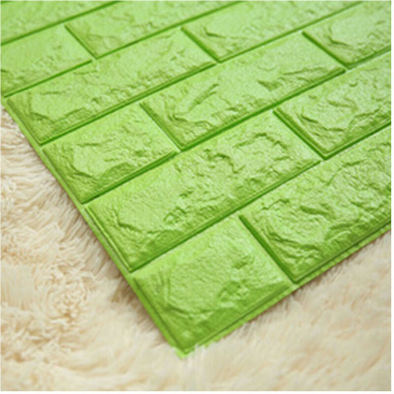 foto del prodotto trade shop traesio - pannello spugna 3d mattoni verde adesivo pareti sfondo casa muri 30x60cm -