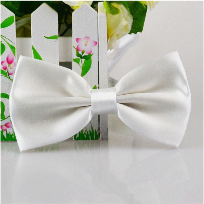 foto del prodotto trade shop traesio papillon cravattino bambino seta raso bimbo farfalla per cerimonie vari colori bianco