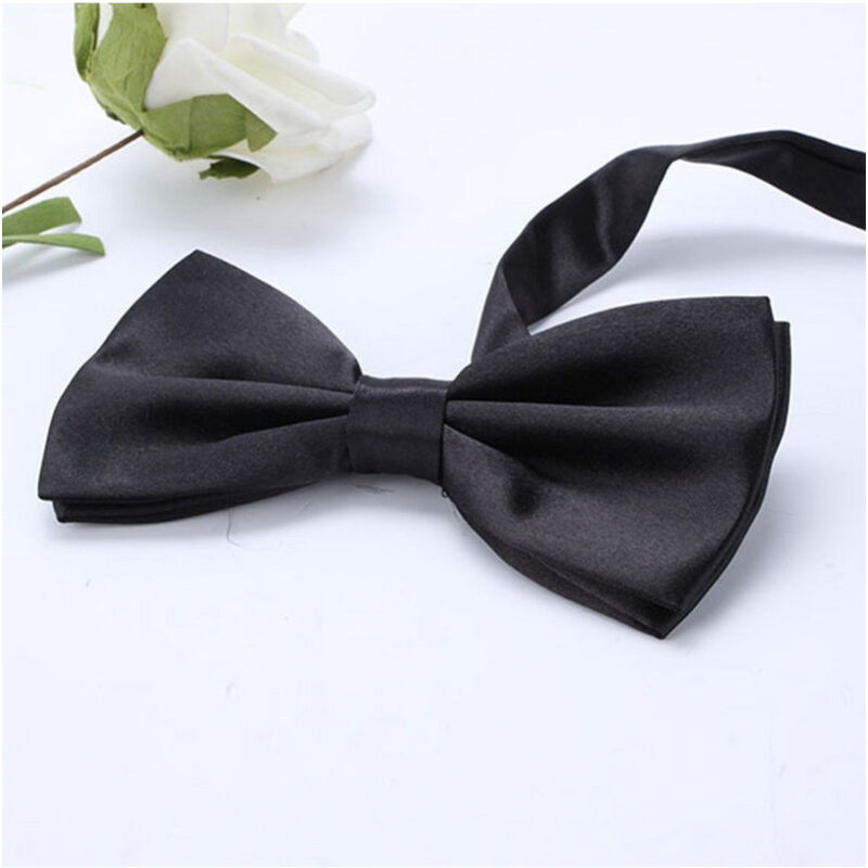 foto del prodotto trade shop traesio papillon cravattino bambino seta raso bimbo farfalla per cerimonie vari colori nero