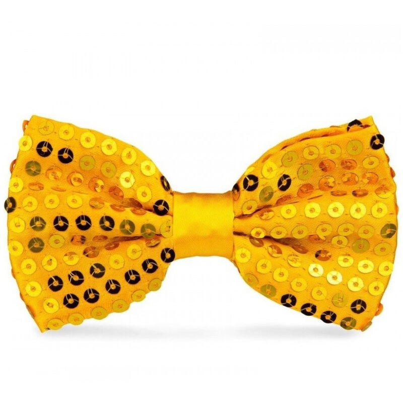 foto del prodotto trade shop traesio papillon paillettes giallo teatro paillette raso cravattino farfallino cravatta 