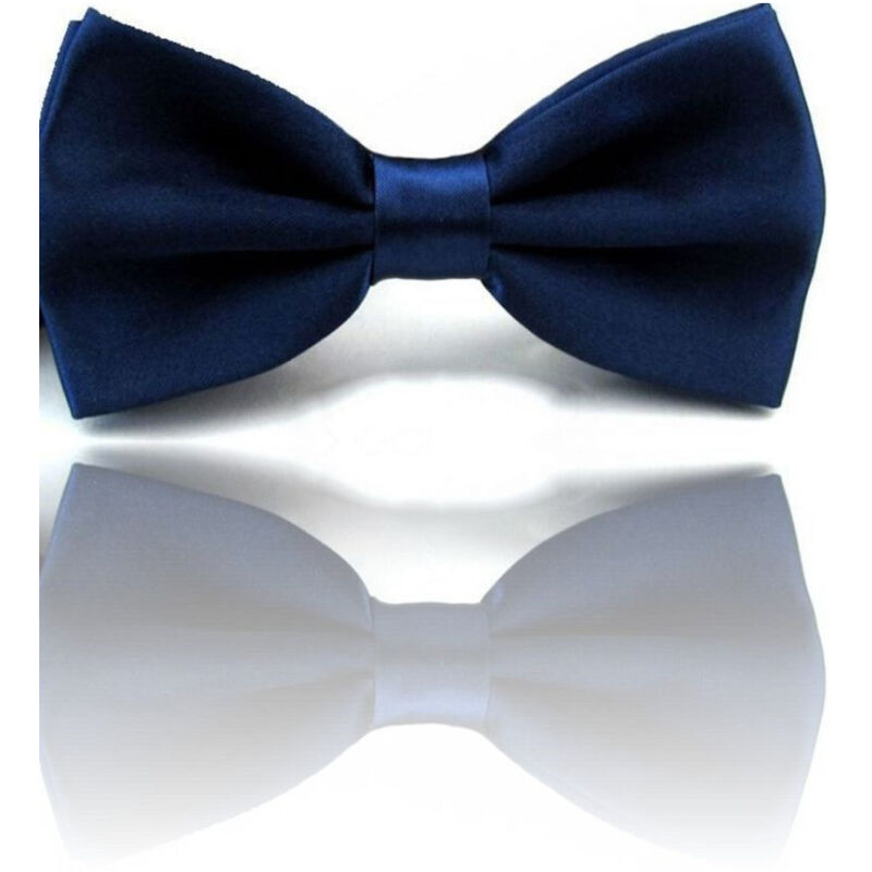 foto del prodotto trade shop traesio papillon seta blu scuro cravattino farfallino cravatta frack uomo donna 