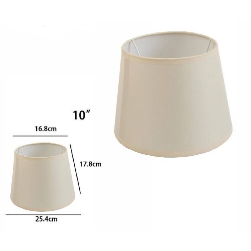 foto del prodotto trade shop traesio paralume conico cilindro cappello ricambio per lampada e applique in tessuto tnt beige 10 