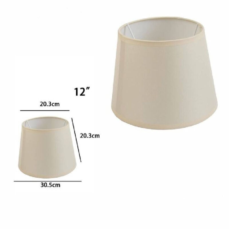 foto del prodotto trade shop traesio paralume conico cilindro cappello ricambio per lampada e applique in tessuto tnt beige 12 